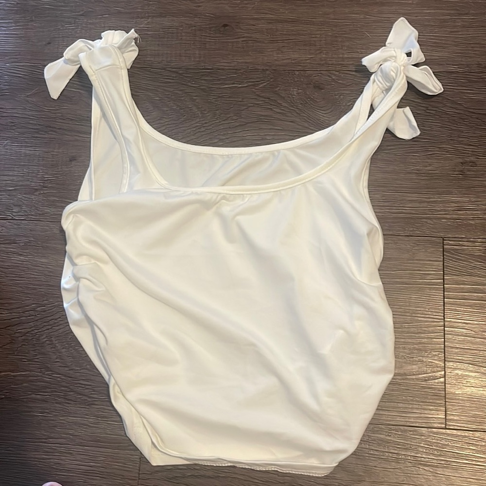 Shein white ruched tank